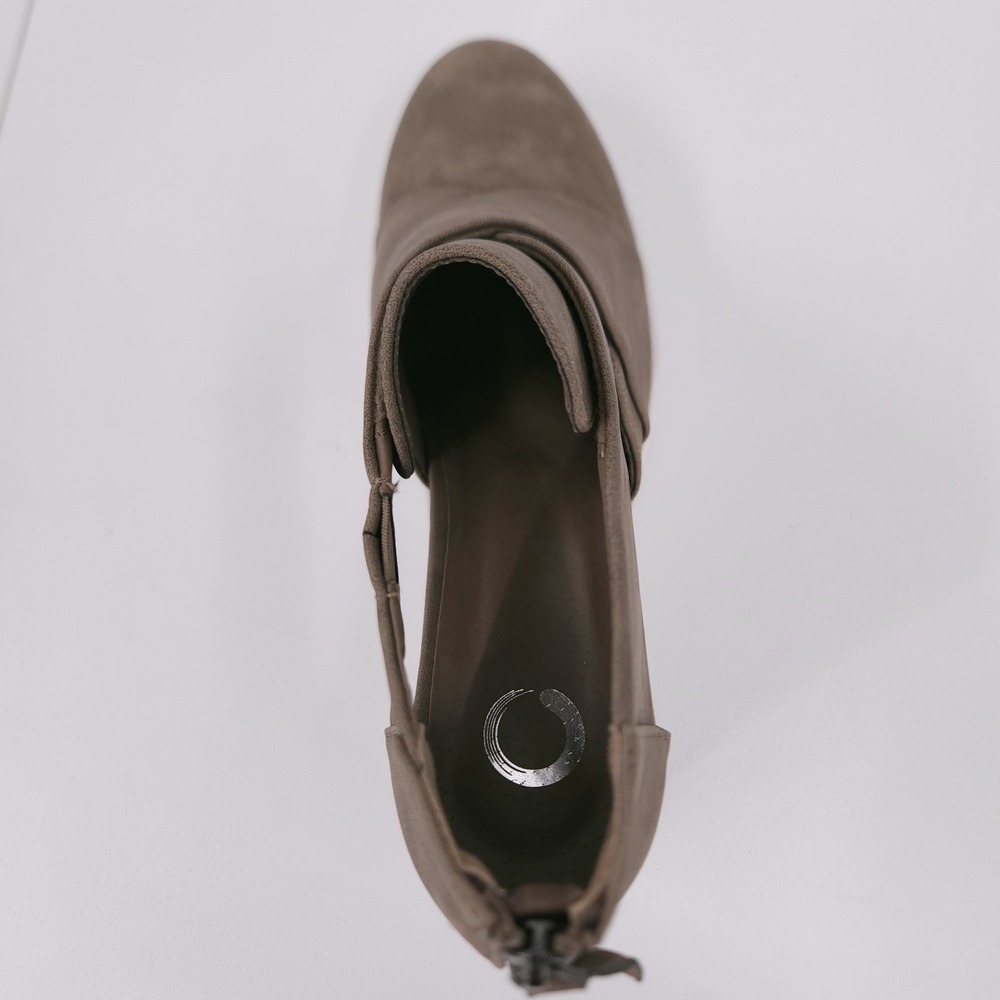 Journee Collection Seena Taupe Crossover Platform Wedge Shooties Womens Size 10 - Picture 3 of 16